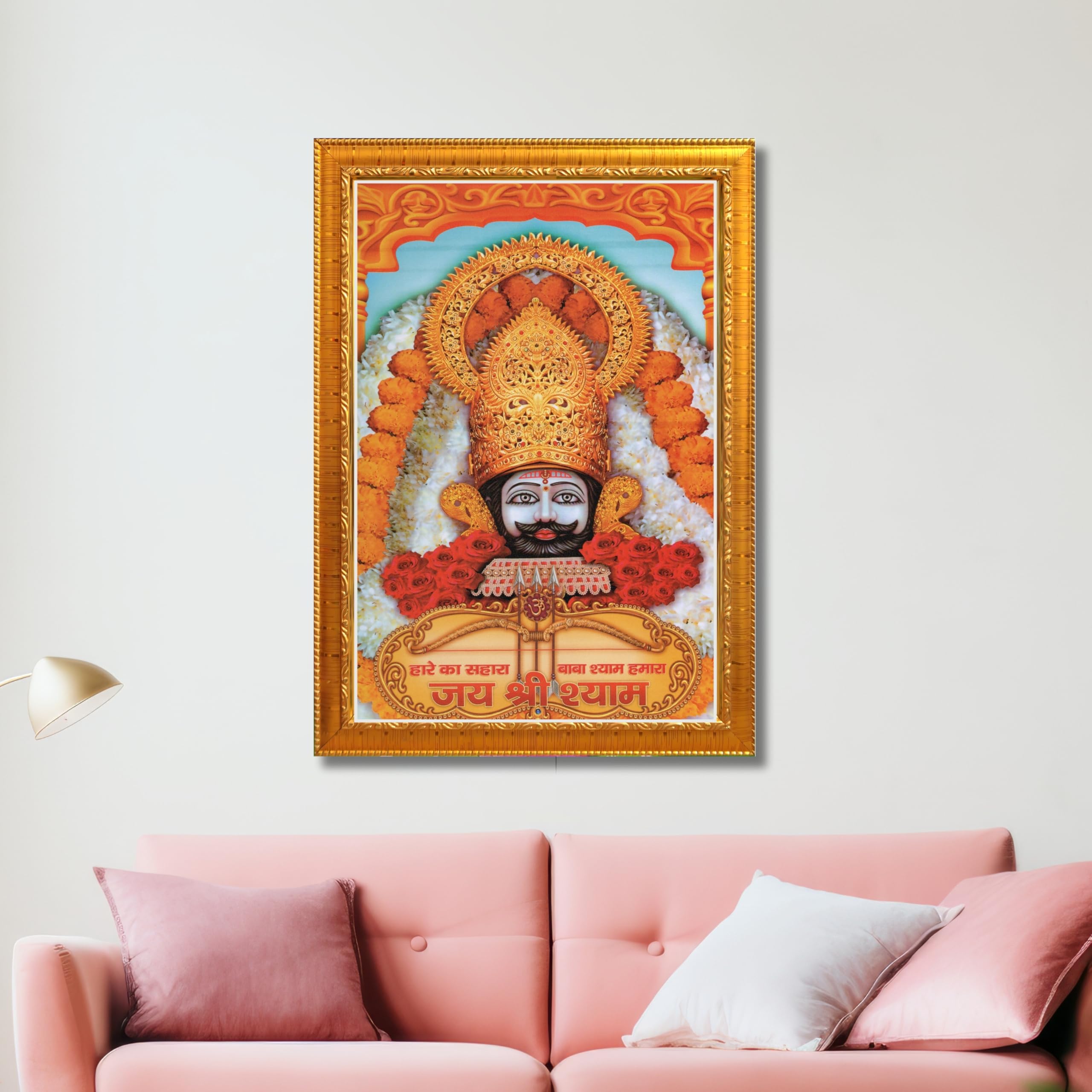 CRAFT QUEST Khatu Shyam Ji | Shyam Baba | Hare Ka Sahara Baba Shyam Hamara Photo Frame Wall Painting For Home Decoration And Gifting