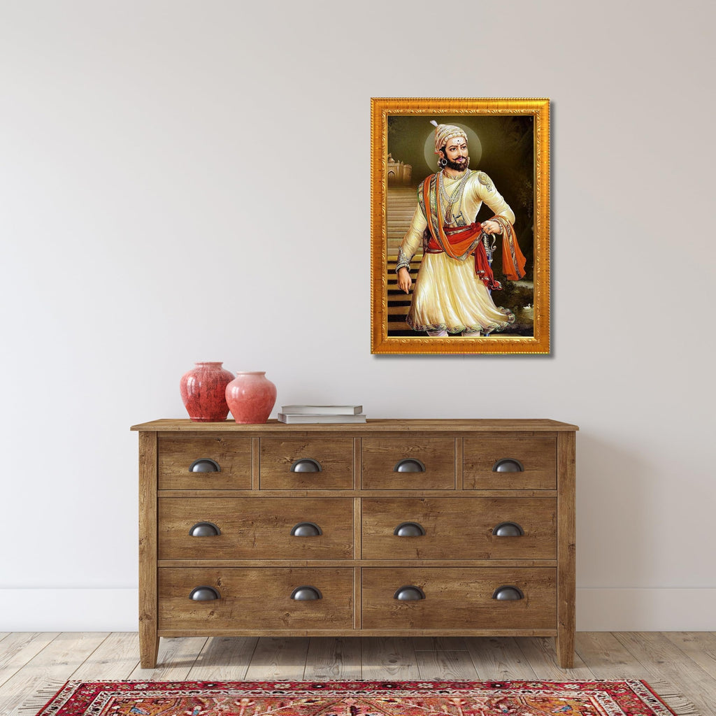 CRAFT QUEST Chattrapati Shivaji Maharaj Wall Photo Frame With Acrylic Sheet | For Living, Pooja Room | Home Decoration Item | Best Gifting Option