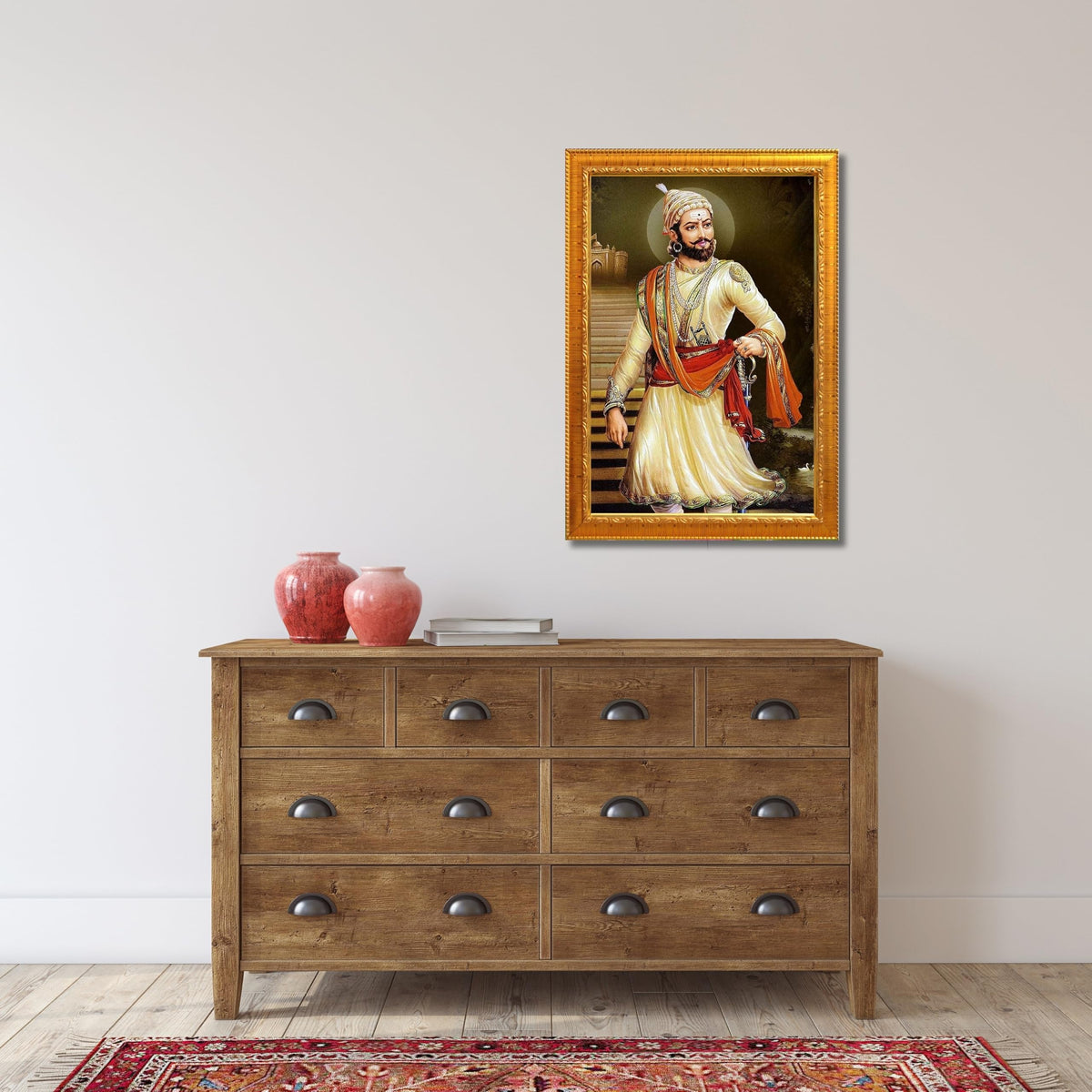 CRAFT QUEST Chattrapati Shivaji Maharaj Wall Photo Frame With Acrylic Sheet | For Living, Pooja Room | Home Decoration Item | Best Gifting Option
