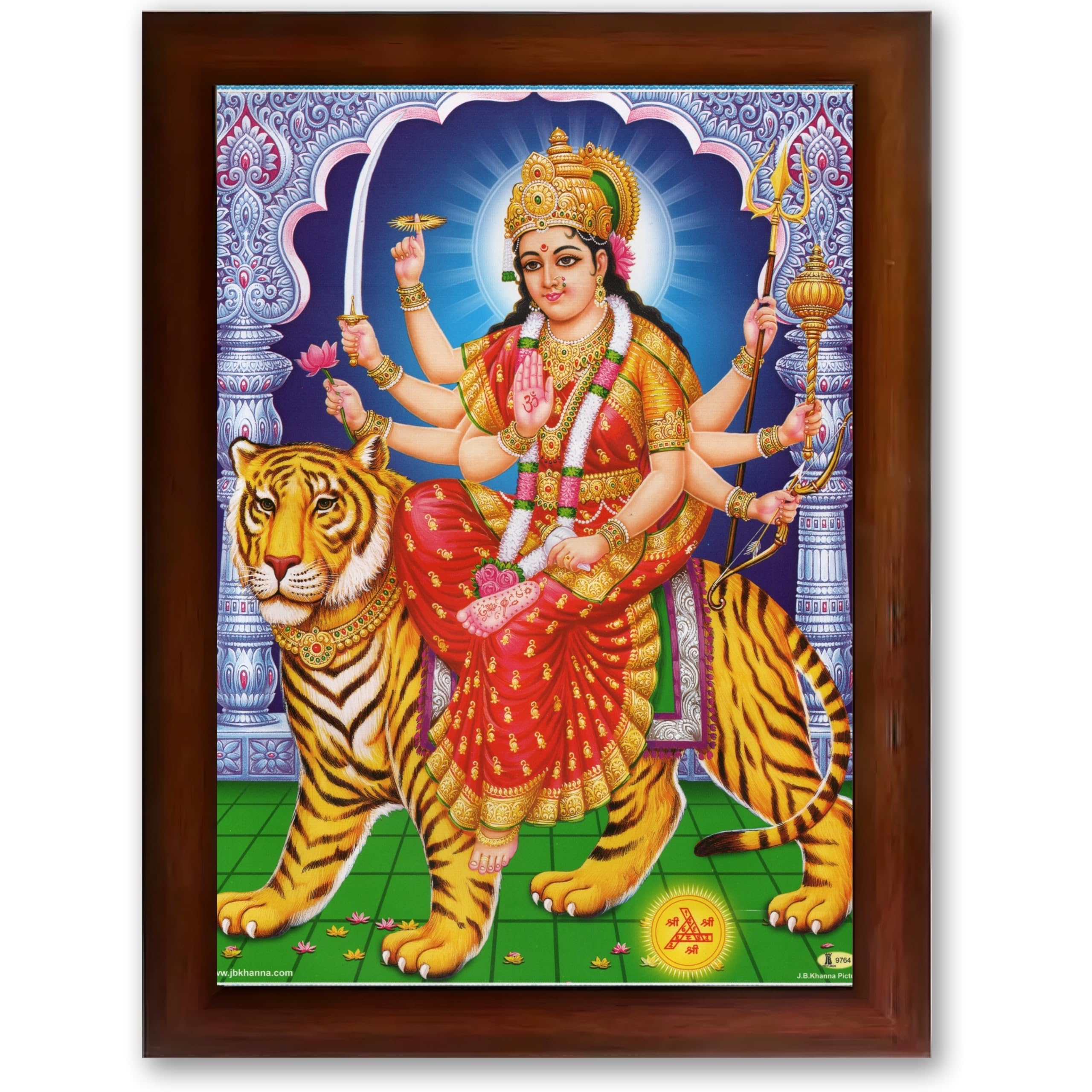 CRAFT QUEST Durga Mata Ji Nav Navdurga Wall Painting Framed Home Decor Items