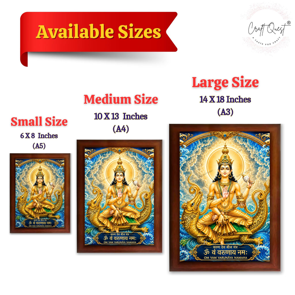 CRAFT QUEST Varun Dev photo frame for wall vastu | Jhulelal Ji Acrylic Photo Frame for Wall Decoration | Vastu Positive Energy Wall Art for Home, Office & Temple