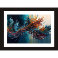 CRAFT QUEST Abstract Tropical Reverie Modern Art Poster Frame for Home & Office Wall Decoration - Portrait, Wall Display (Black, 14x10 Inch Frame with Art Print)