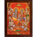 Craft Quest Ayodhya Ram Mandir Photo Frame For Wall Decoration Gift Item Painting/Shree Ram Darbar with Hanuman Jii Photo Frame (Large Size, 14 inch X 10 inch, Brown, Religious)