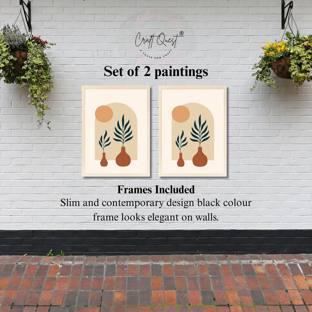 CRAFT QUEST 2 Piece Set of Wall Art poster Frame Painting for Wall Decoration With Acrylic Glass, living room, Home, Restraunt, Office