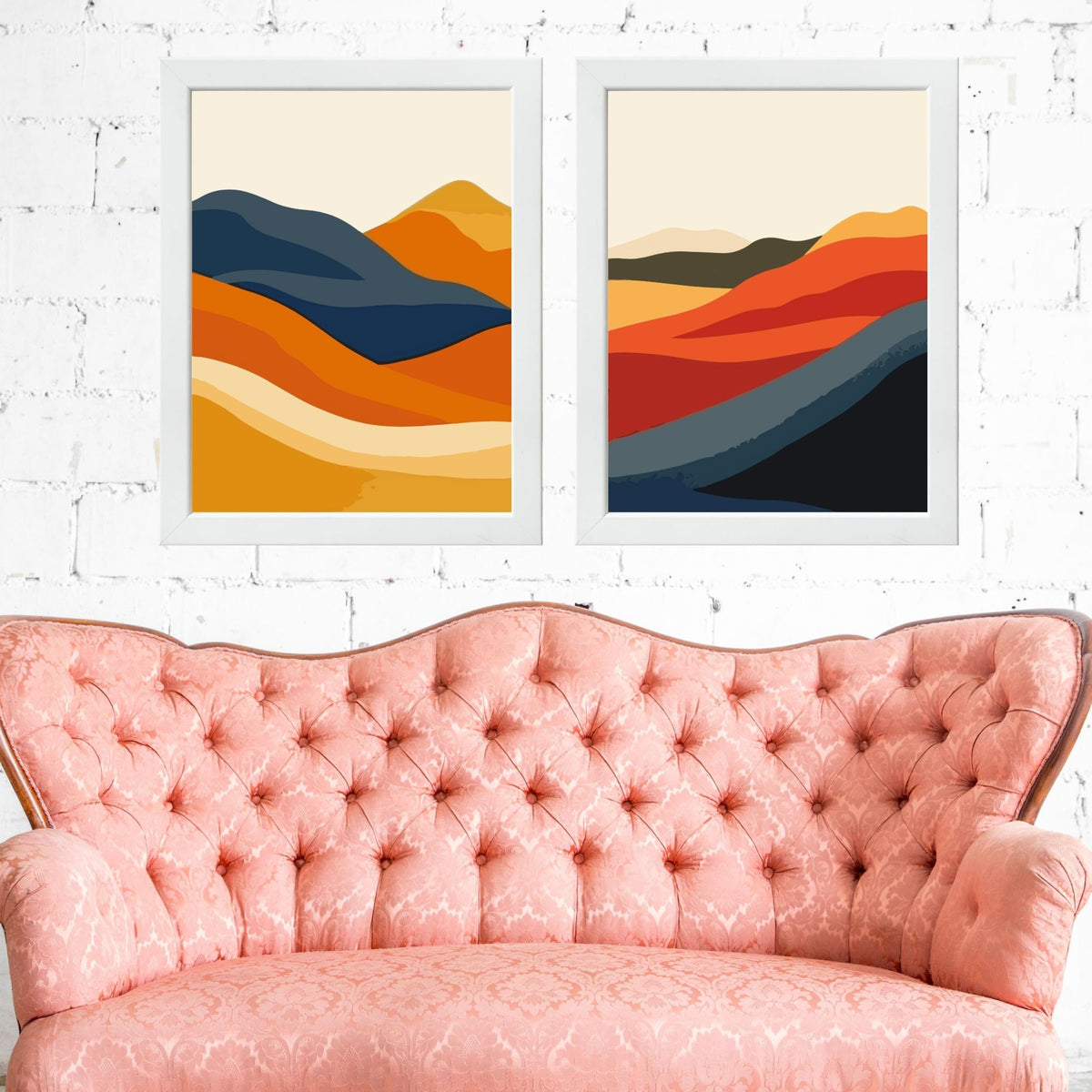 CRAFT QUEST Set of 2 piece Wall Art poster Frame Painting for Wall Decoration With Acrylic Glass, living room, Home Office, Restraunt