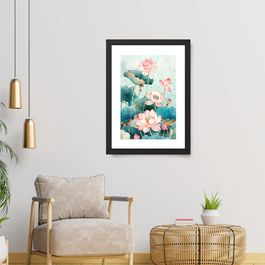 CRAFT QUEST Lotus Photo Frame Wall Vastu,Lotus Flower, Kamal Phool Painting for Vastu | Paintings for Home Decoration, Living room, and Office Décor
