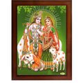 CRAFT QUEST Radha Krishna Flute Painting With Frame Wall Paintings for Living Room, Bedroom, Office Décor