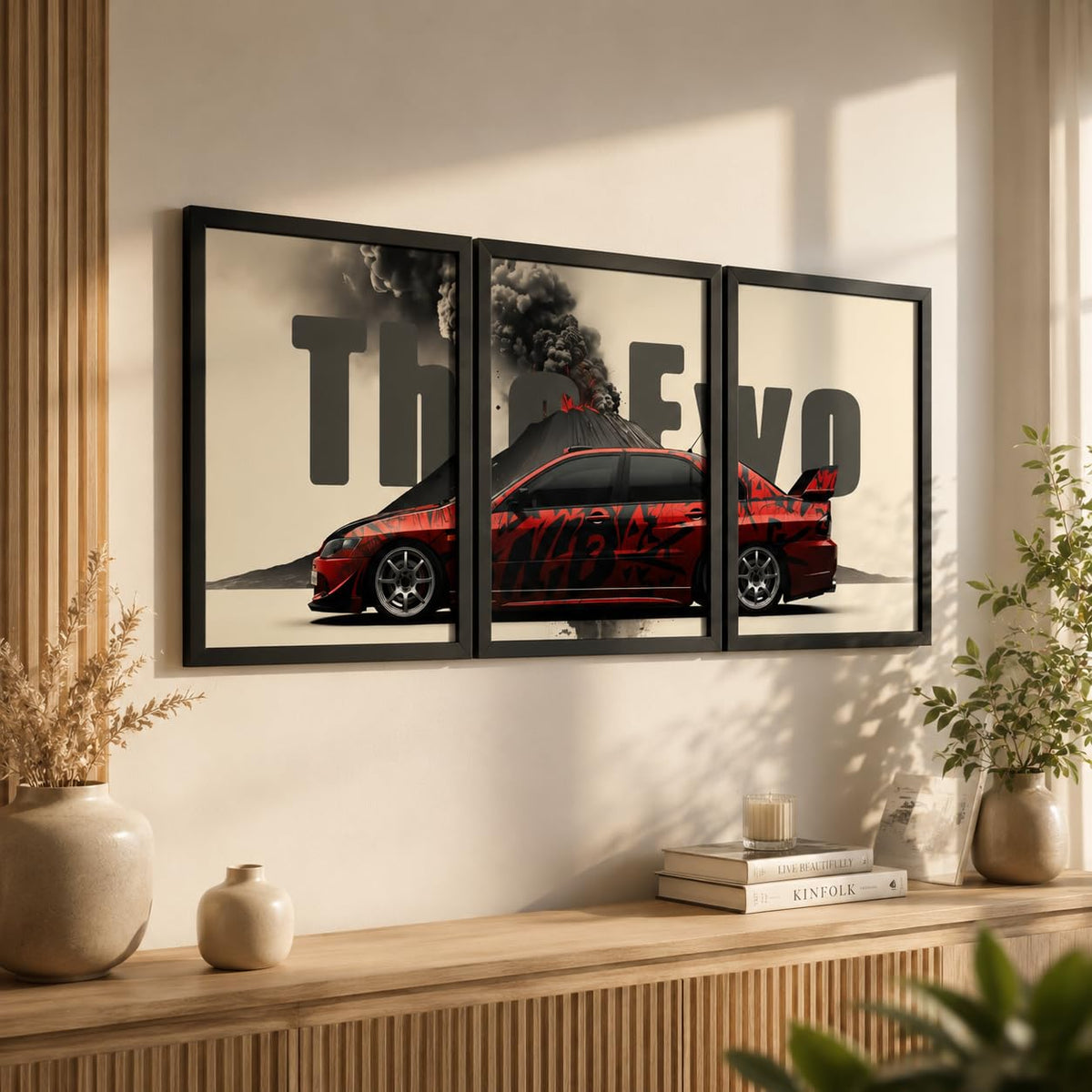 VENUXE ARTS Set Of 3 Big Sports Cars Framed Posters Gift Items for Boys Room Wall Decoration Bedroom Living Room Office Studio Décor | Car Poster Frame for Wall Décor