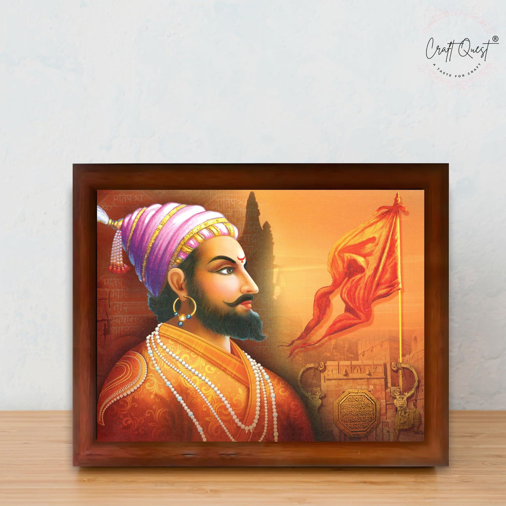 CRAFT QUEST Shri Chhatrapati Shivaji Maharaj Wall Photo Frame | Lightweight | Home Decoration Item | Best Gifting Option