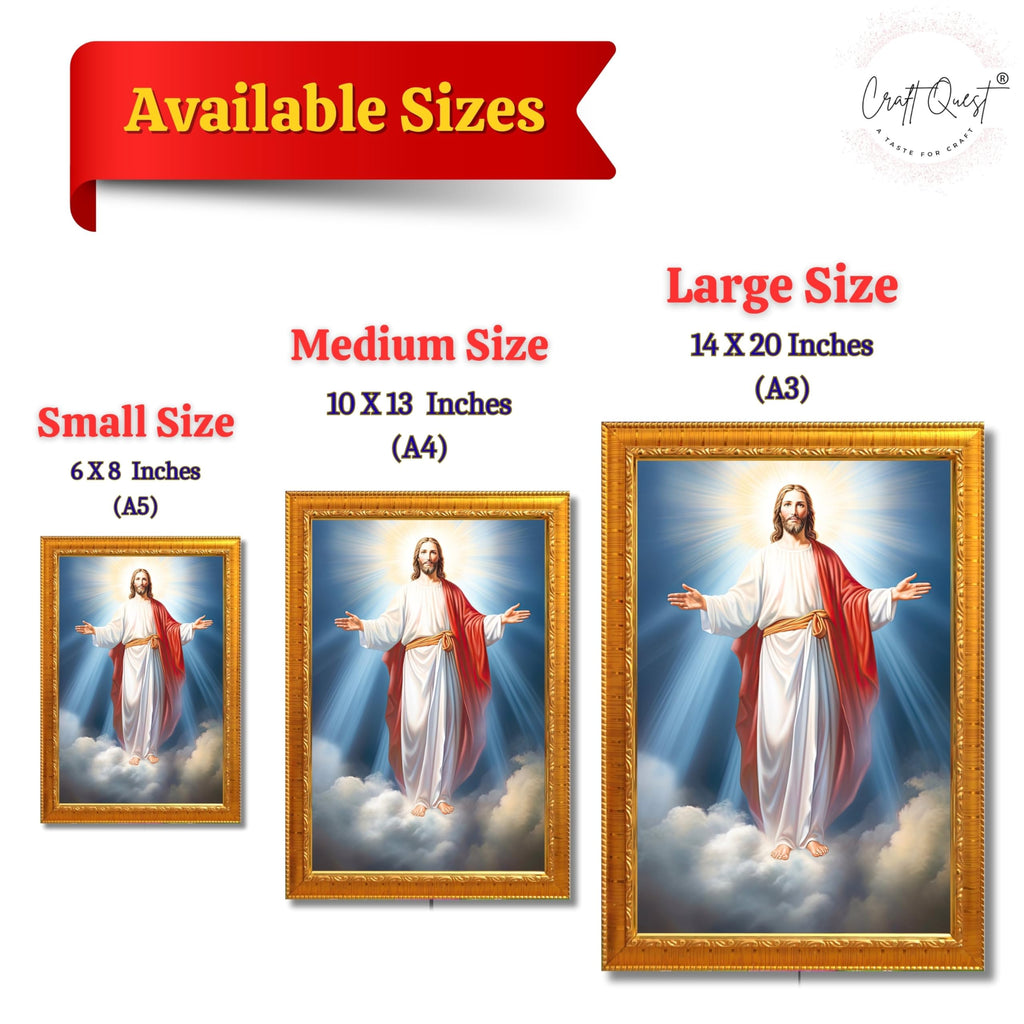 CRAFT QUEST Jesus Christ Wall Artwork Photo Frame Spiritual Christian Wall Décor Item for Room and Prayer