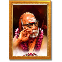 CRAFT QUEST Kanchi Maha Periyava Periyavar Periyar Kanji Wall Painting Framed Home Décor