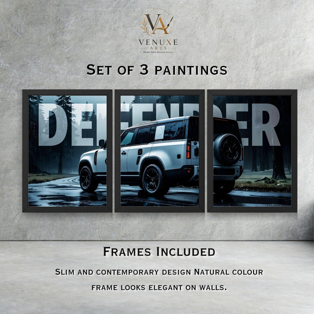 VENUXE ARTS Set Of 3 Big Sports Cars Framed Posters Gift Items for Boys Room Wall Decoration Bedroom Living Room Office Studio Décor | Car Poster Frame for Wall Décor