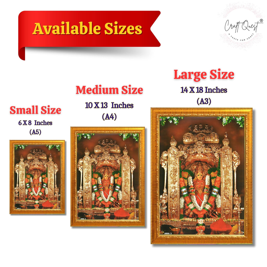 CRAFT QUEST Vijayawada Kanaka Durga Devi Durgamma Wall Photo Frame | South God Frame for Home, Office, Temple & Gifting