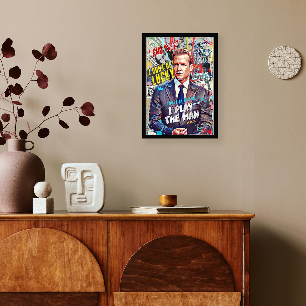 CodersParadise Wooden Harvey Spectre Wall Poster Frame 8×12 (A4 Size) Premium Hanging Art Frame|Stylish Wall Décor for Home, Bedroom & Living Room|Rectangular