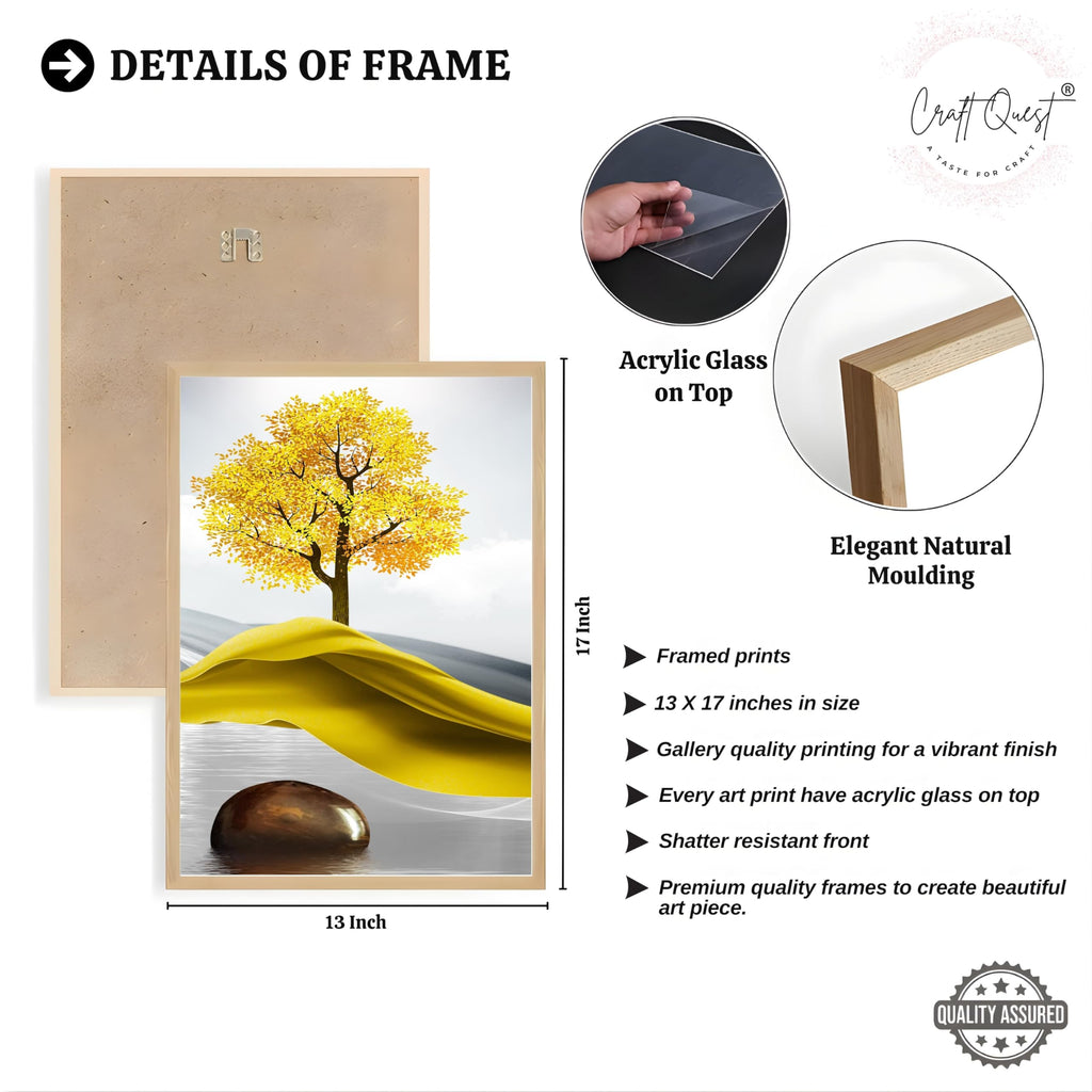 CRAFT QUEST Sanlian Adornment Abstract Modern Art | Set of 3 Frames for Home Decoration | Ideal for Living Room, Bedroom & Offices