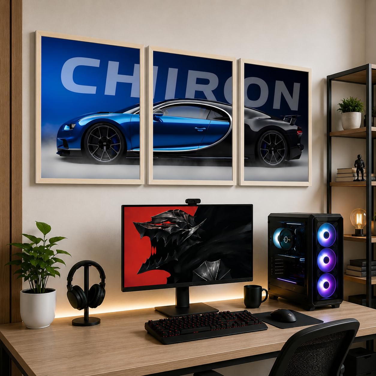 VENUXE ARTS Set Of 3 Big Sports Cars Framed Posters Gift Items for Boys Room Wall Decoration Bedroom, Living Room, Office, Studio Décor | Car Poster Frame for Wall Décor