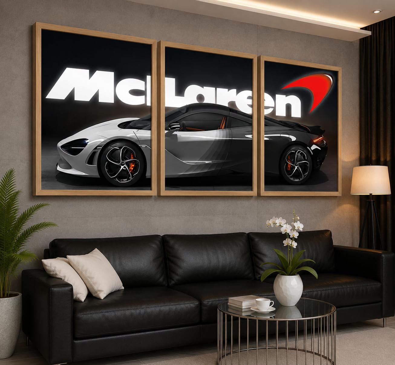 VENUXE ARTS Set Of 3 Big Sports Cars Framed Posters Gift Items for Boys Room Wall Decoration Bedroom Living Room Office Studio Décor | Car Poster Frame for Wall Décor