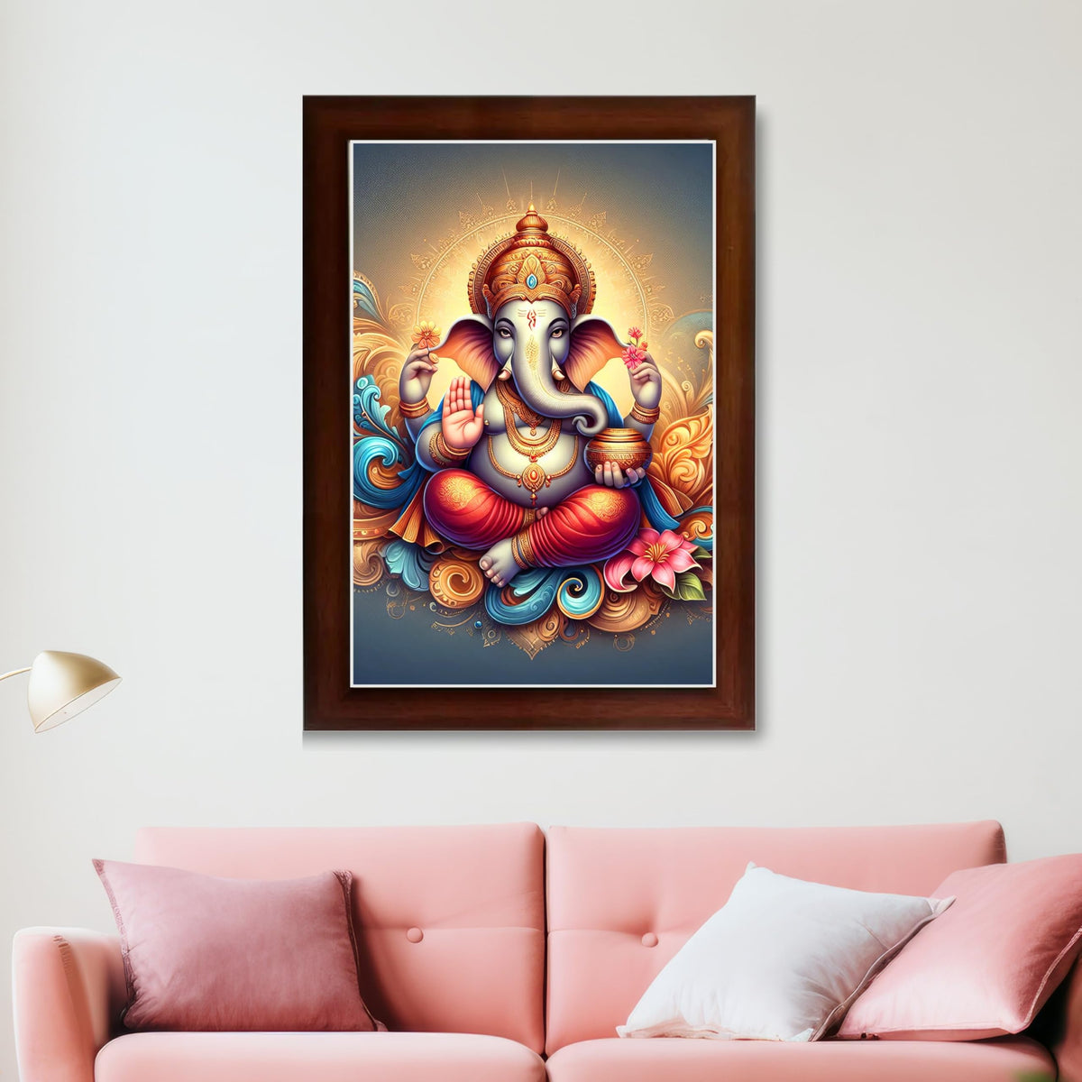 CRAFT QUEST Lord Ganesha Modern Wall Painting With Frame For Home and Office Decor