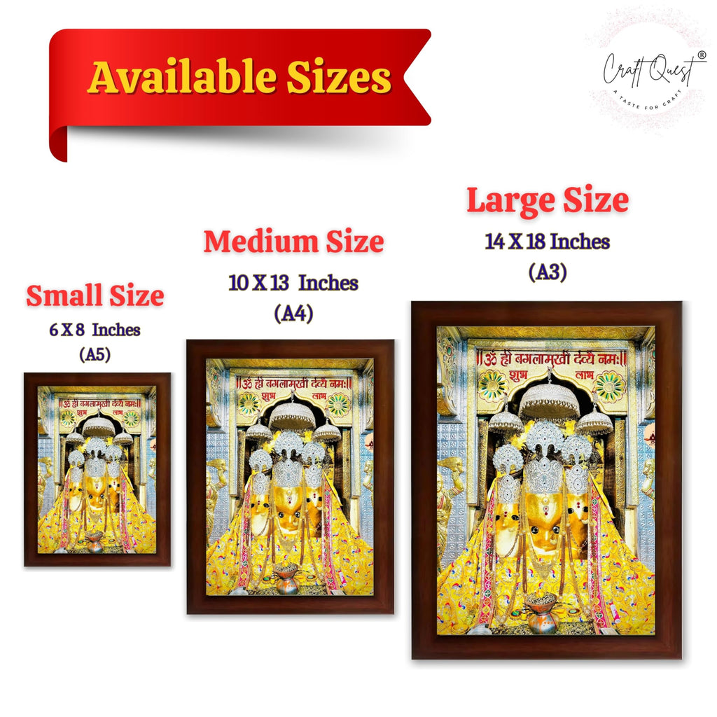 CRAFT QUEST Baglamuklhi maa/mata wodden Religious Photo Frame for Home, Office