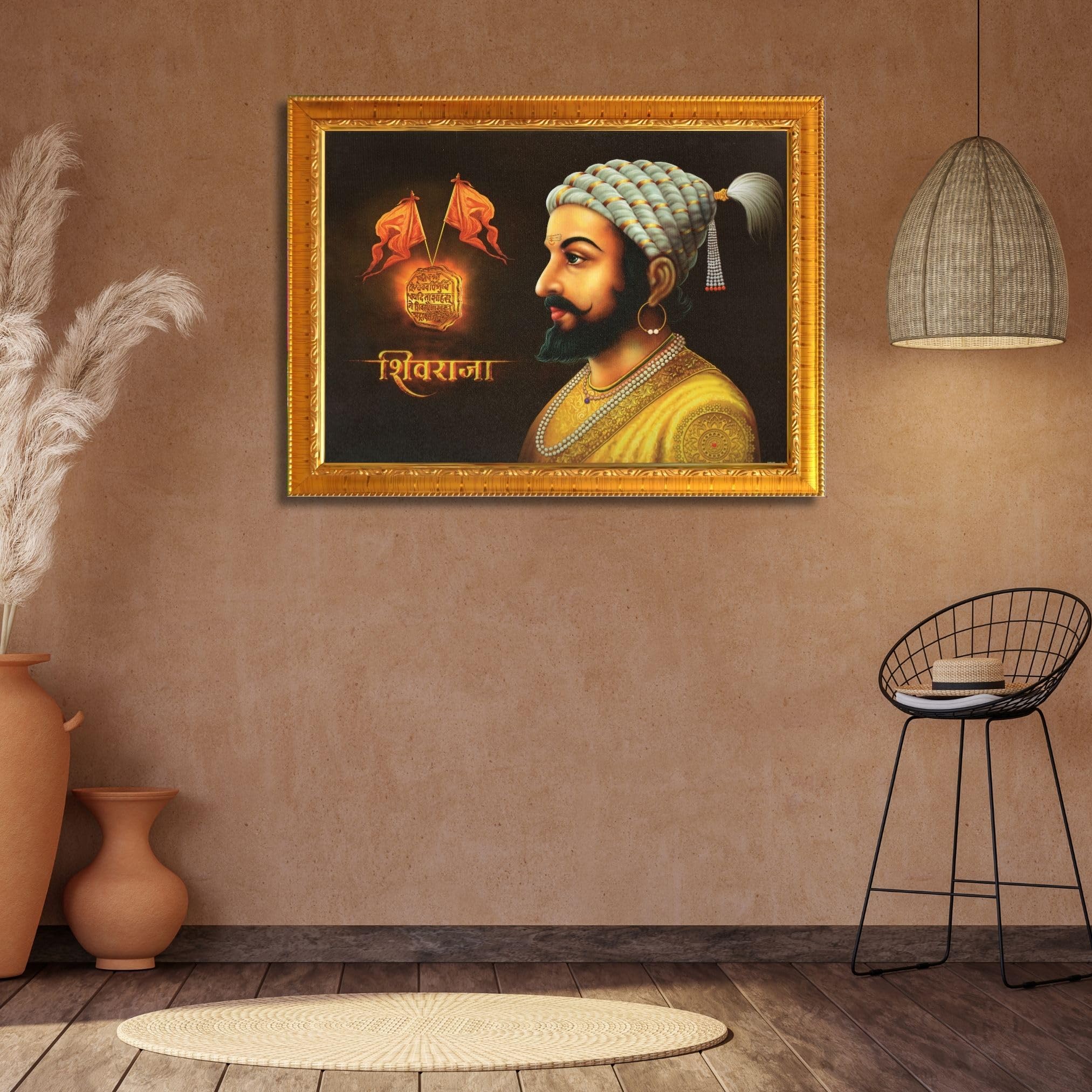 CRAFT QUEST Chhatrapati Shivaji Maharaj photo frame Home Decorative items with synthetic frame