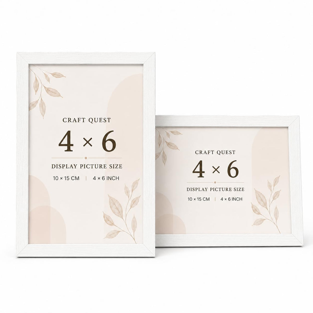 CRAFT QUEST 4X6 Inch Size synthetic Wall Mount Photo frames Single For Home Decoration, Living Room, Office Decoration (Natural, Set of 1)