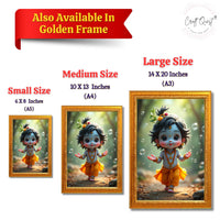 CRAFT QUEST Shri Bal Gopal Painting | Krishna Photo Frames for Walls, Home, Bedroom, Living Room and Home Decor