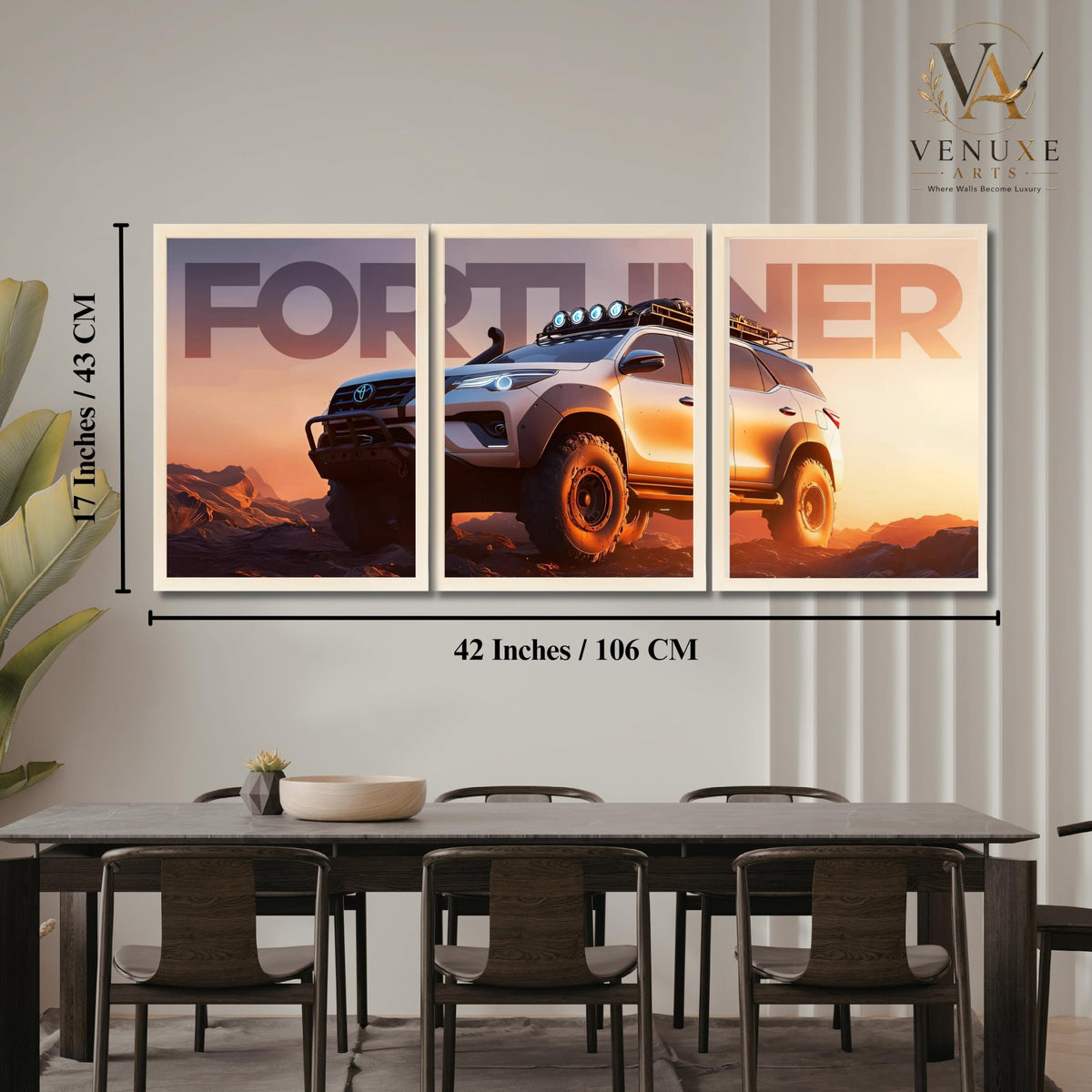 VENUXE ARTS Set Of 3 Big Sports Cars Framed Posters Gift Items for Boys Room Wall Decoration Bedroom Living Room Office Studio Décor | Car Poster Frame for Wall Décor