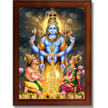 CRAFT QUEST Lord Swarnakarshana Bhairava Swamy With Lakshmi Devi and Kuber Bhagwan Religious Wall Photo Frame |Dhan Bhairav Frame for Home, Office, Temple & Gifting