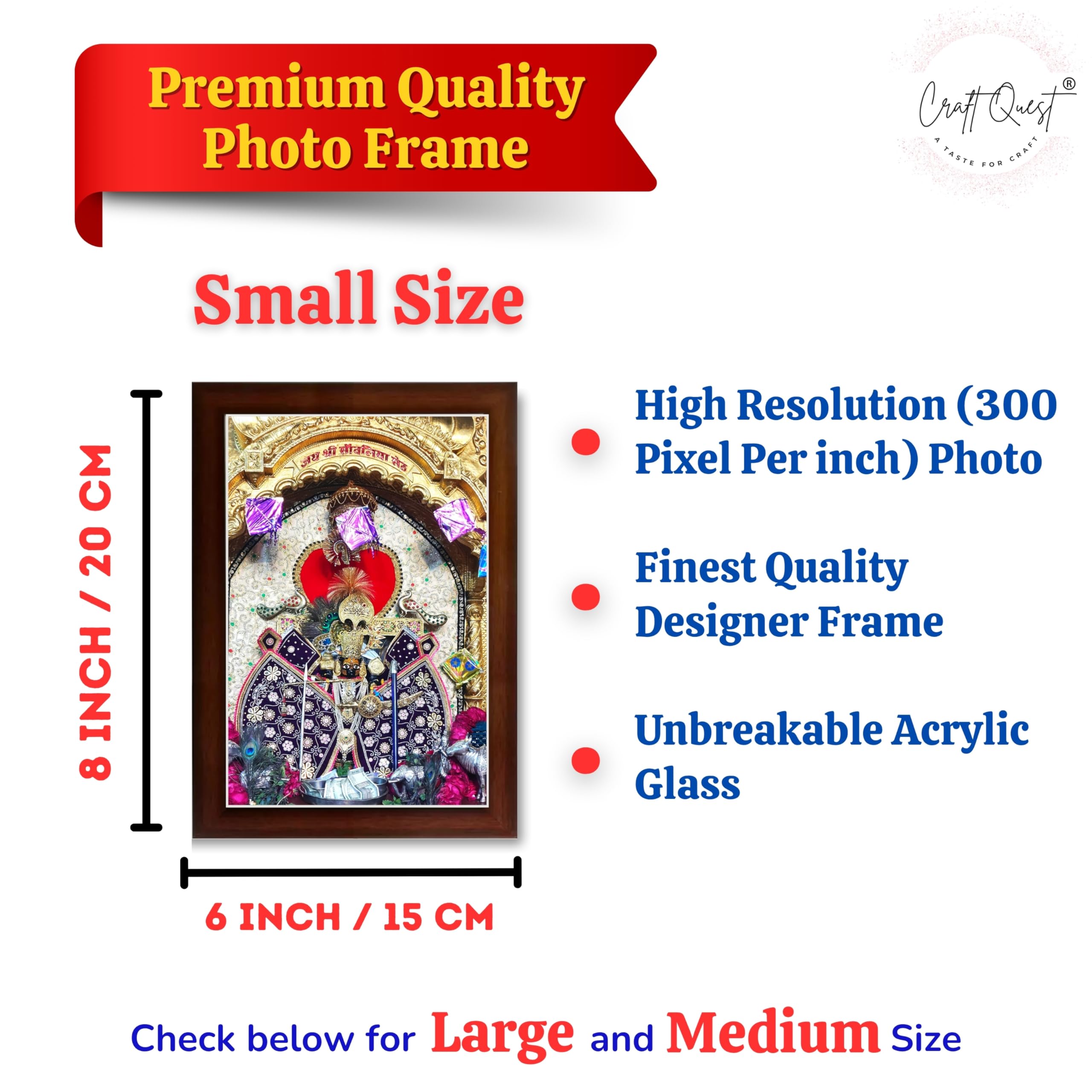 CRAFT QUEST Shree Sanwaliya Seth Shringaar Darshan Religious Photo Frame