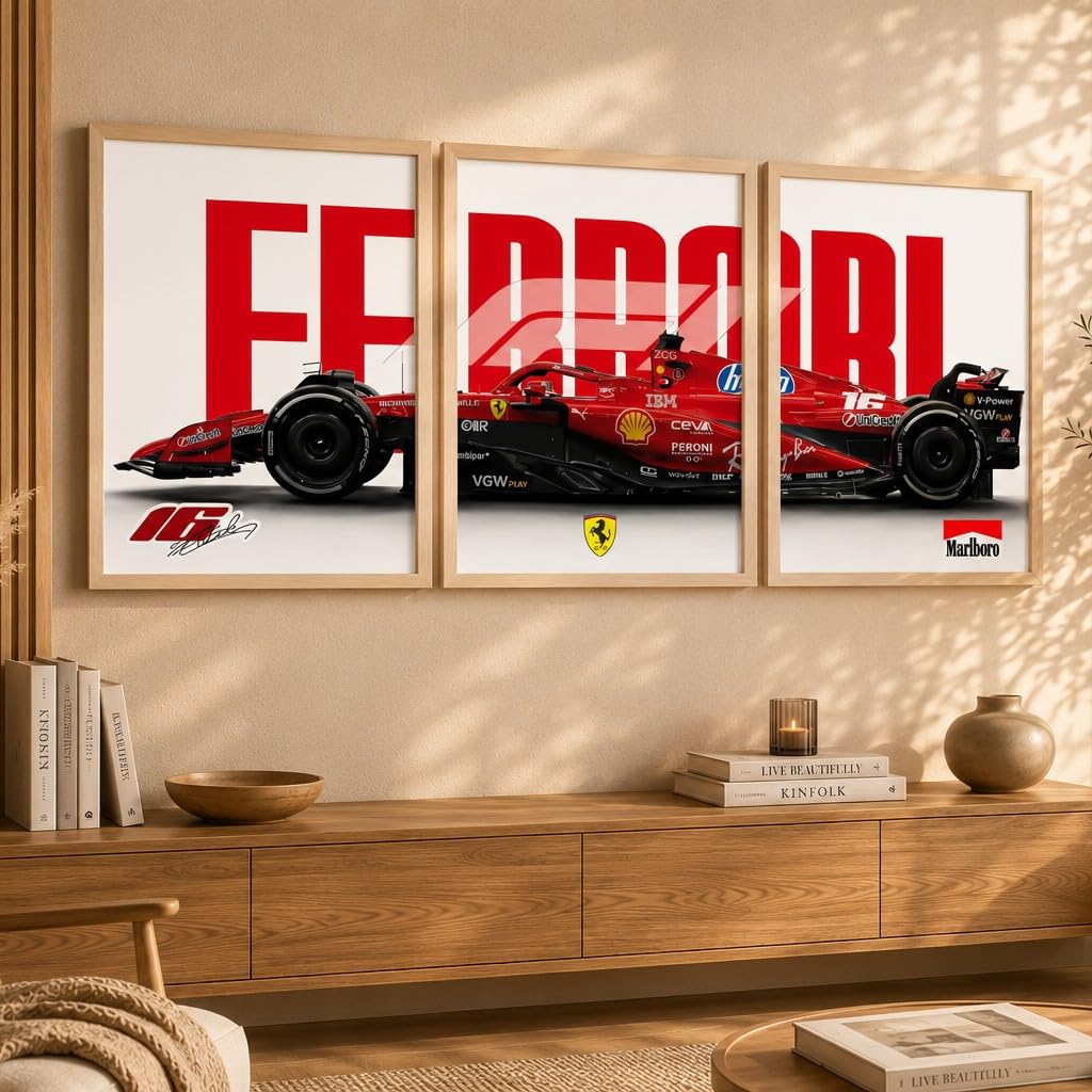 VENUXE ARTS Set Of 3 Big Sports Cars Framed Posters Gift Items for Boys Room Wall Decoration Bedroom Living Room Office Studio Décor | Car Poster Frame for Wall Décor