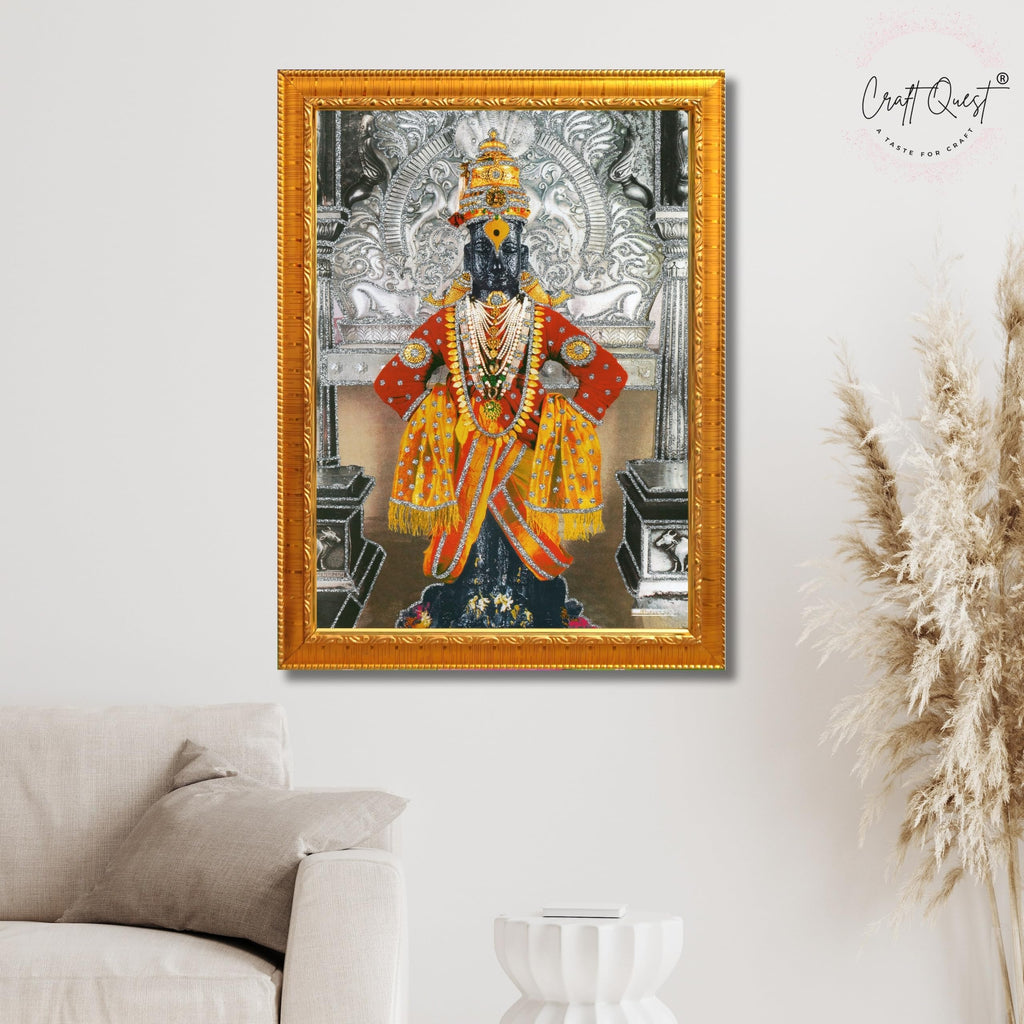 CRAFT QUEST Shri Vitthal Rukmini Religious Photo Frame with Acrylic Sheet Wall Hanging/Gift/Temple/puja Room/Home Decor Frame
