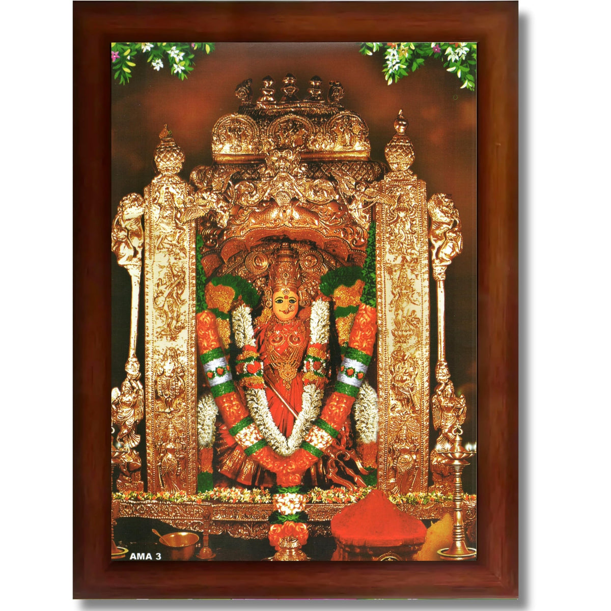 CRAFT QUEST Vijayawada Kanaka Durga Devi Durgamma Wall Photo Frame | South God Frame for Home, Office, Temple & Gifting