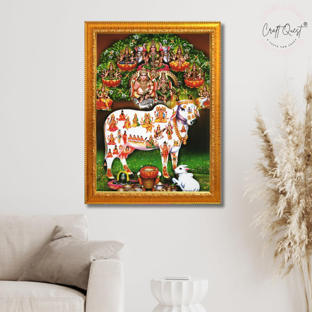 CRAFT QUEST Lord Kubera Swamy Kuber Kubera Wall Painting Framed, Religious Photo Frame, Home Decoration Gift Item