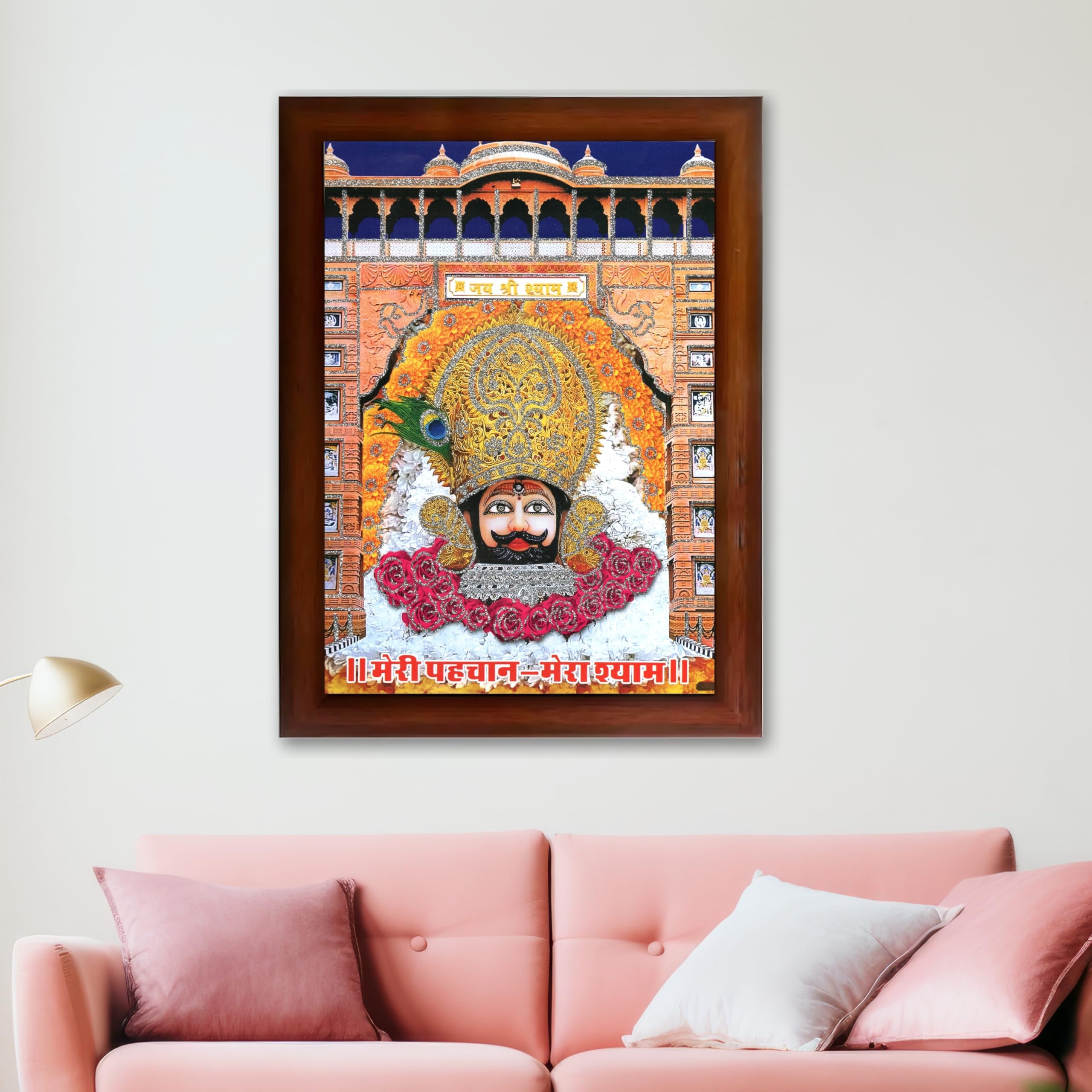 CRAFT QUEST Khatu Shyam Ji | Shyam Baba | Hare Ka Saharaa Khatu Shyam Hamaraa Photo Frame Wall Painting For Home Decoration And Gifting