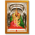 CRAFT QUEST Tulja mata photo with frame, Tuljabhawani photo, Tuljapur, Religious Framed Painting with Acrylic glass