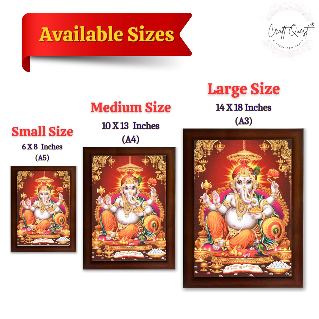 CRAFT QUEST Lord Ganesh ji Modern Wall Painting With Frame For Home and Office Decor