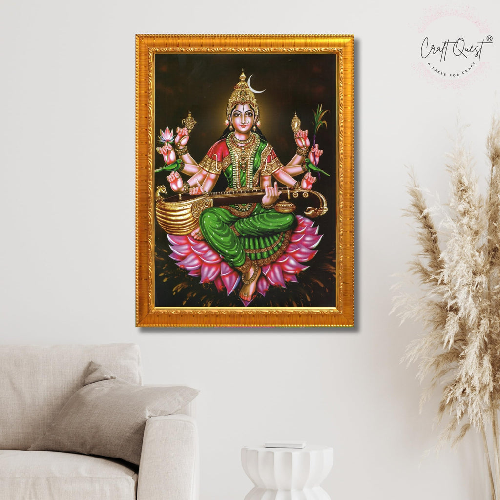 CRAFT QUEST Raja Syamala Devi Shyamala Matangi Wall Photo Frame | South God Picture Frame for Home, Office, Temple & Gifting, Decor