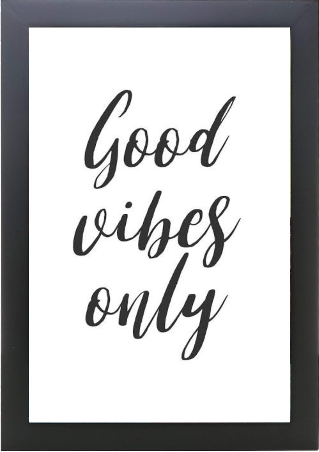 Craft Quest Good Vibes Only Motivational Quote Poster Frame for Home, Office and Study Room Wall D?cor - Portrait, Wall Display (Black, 10x14 Inch Frame with Poster)