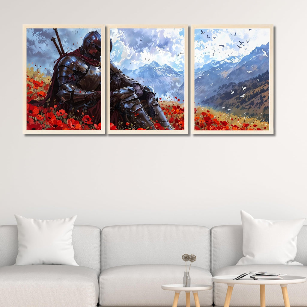 VENUXE ARTS Set Of 3 Anime Characters Wall Framed |Anime Characters Framed Poster for Living Room Bedroom Gaming Room Studio Wall Decor