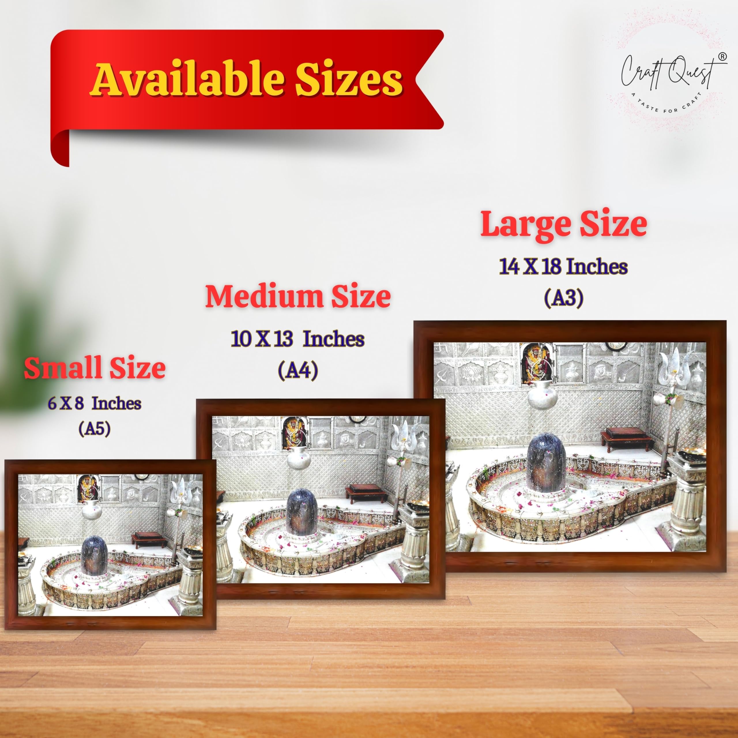 CRAFT QUEST Mahakal Shivling Photo Frame Shiv Mahadev Shiva Bholenath Mahakal Photo Frame, Religious Photo Frame