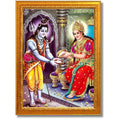 CRAFT QUEST Shiva & Maa Annapurna devi sitting on throne photo frame with Acrylic Glass for Home Kitchen, Restraunt, Business