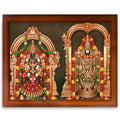 CRAFT QUEST Tirupati Balaji Padmavati Venkateshwara Swamy Wall Painting Photo Frame | South God Frame for Home, Office, Temple & Gifting