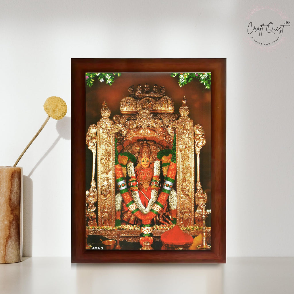 CRAFT QUEST Vijayawada Kanaka Durga Devi Durgamma Wall Photo Frame | South God Frame for Home, Office, Temple & Gifting