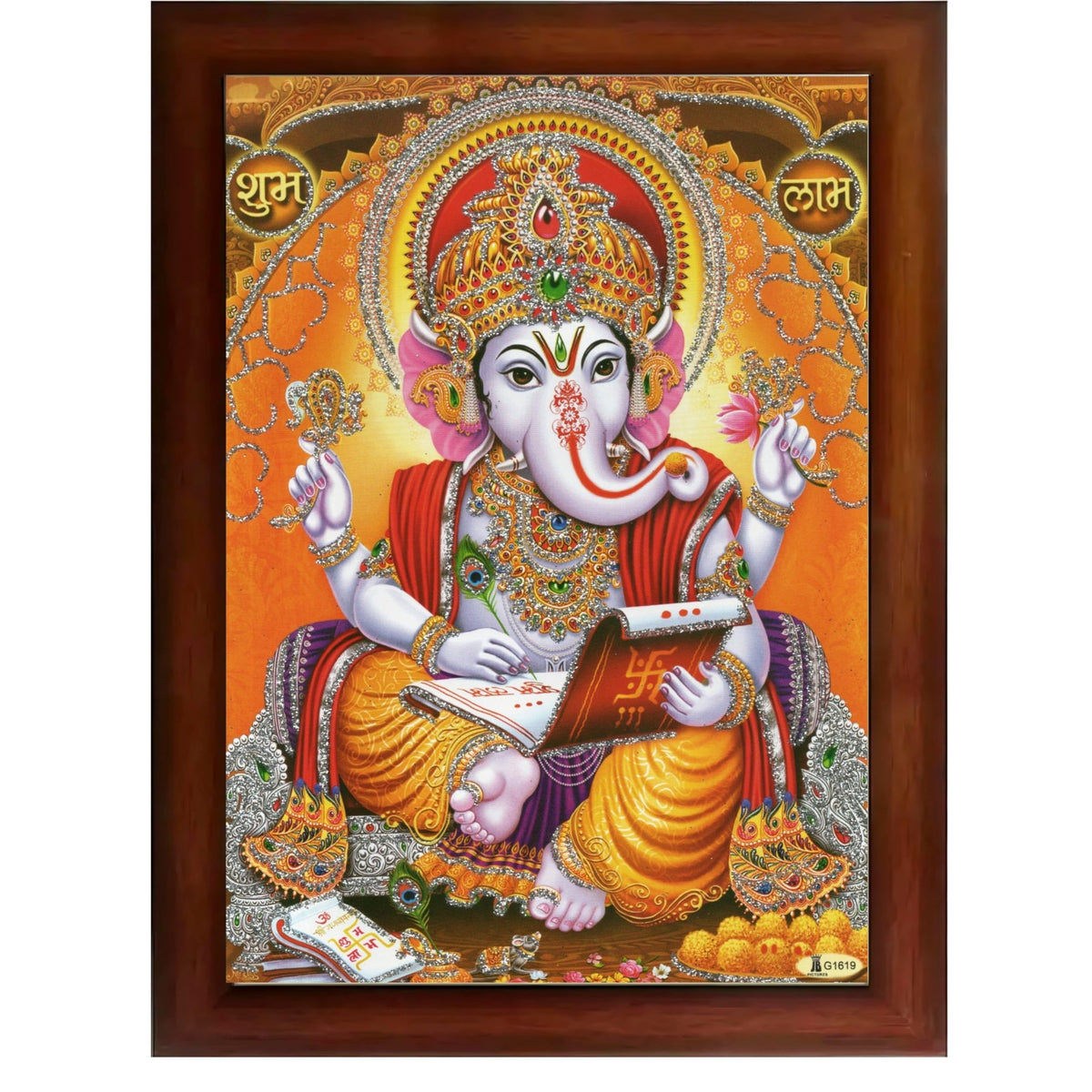 CRAFT QUEST Lord Ganpati Ganesha Modern Wall Art Painting With Frame, Home and Office Decor Item