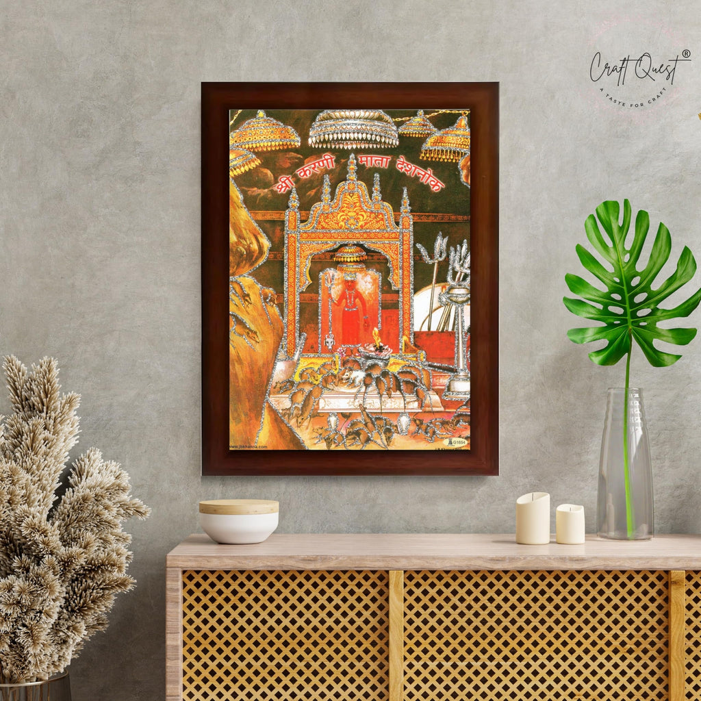 CRAFT QUEST Karni Mata Deshnok Photo Frame For Home, Office And Bedroom Wall Decoration