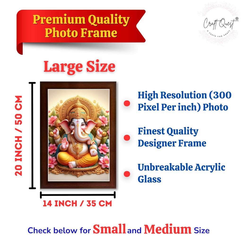 CRAFT QUEST Lord Ganesha Ganpati ji Abstract Modern Wall Painting With Frame For Home and Pooja,Office Décor Items