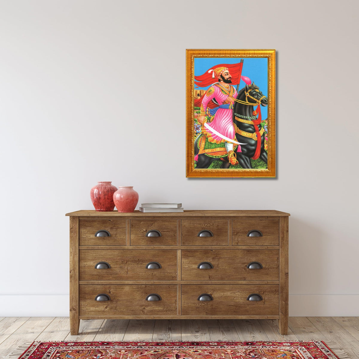 CRAFT QUEST Chattrapati Shivaji Maharaj Wall Painting With Acrylic Sheet | For Living, Pooja Room | Home Decoration Item | Best Gifting Option