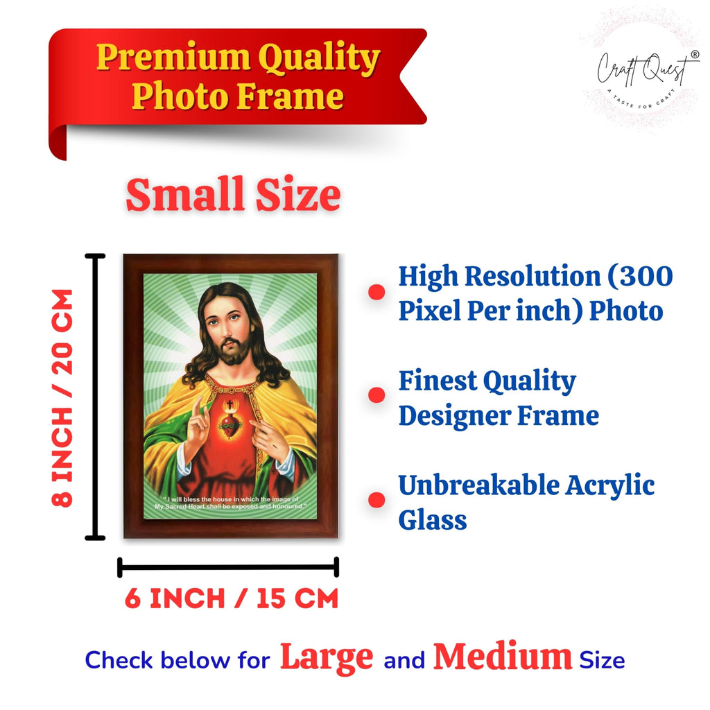 CRAFT QUEST Lord Jesus Christ Painting Aesthetic Hanging Photo Frame Decor for Living Room and Bedroom