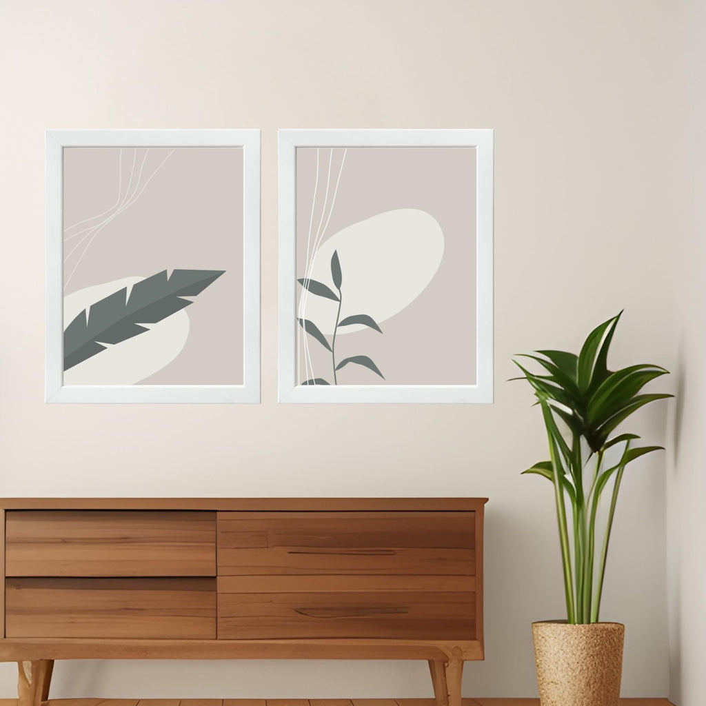 CRAFT QUEST Wall Art Decor Paintings | Set of 2 Floral Wall Art Frames for Home Decoration | Ideal for Living Room, Bedroom & Office (Style 112)