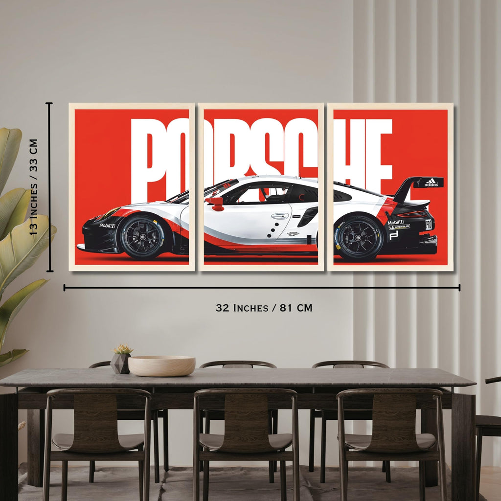 VENUXE ARTS Set Of 3 Big Sports Cars Framed Posters Gift Items for Boys Room Wall Decoration Bedroom Living Room Office Studio Décor | Car Poster Frame for Wall Décor